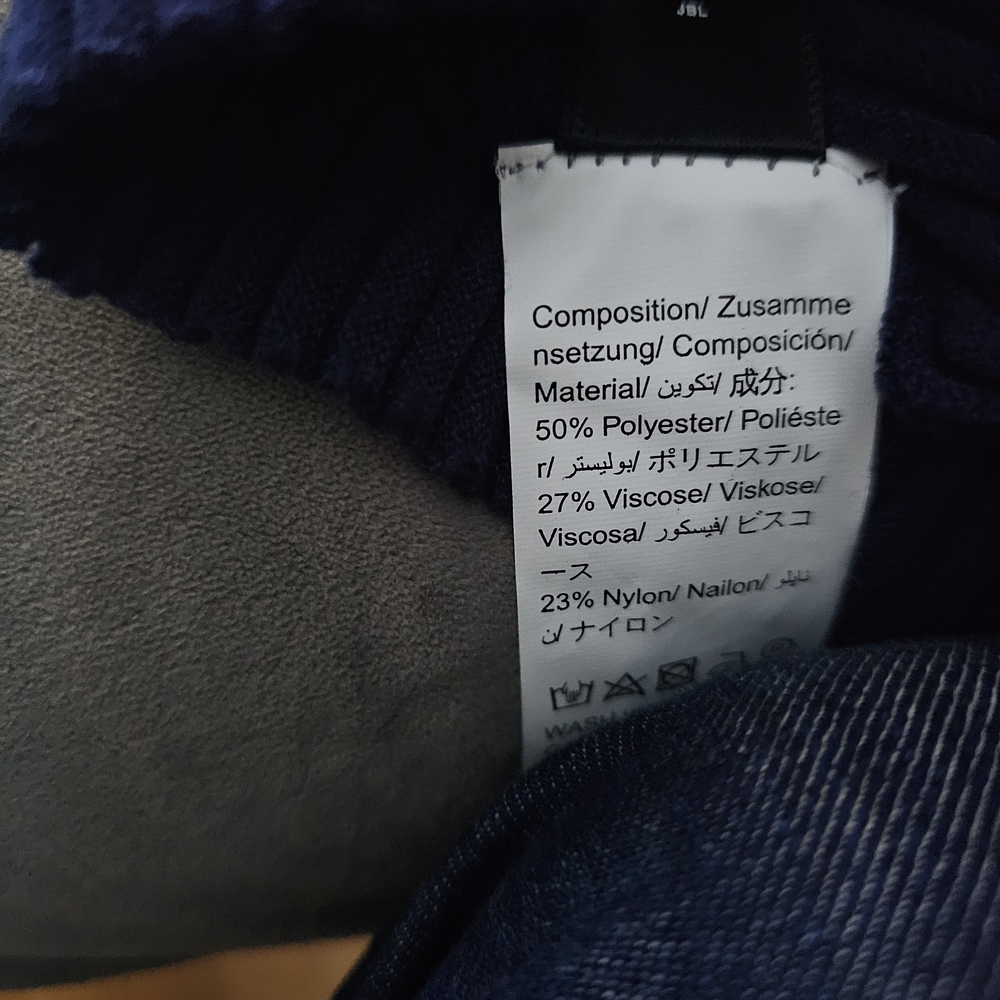 Shein Colorblock Mock Neck Sweater Navy Blue White Sz XL - Picture 7 of 7